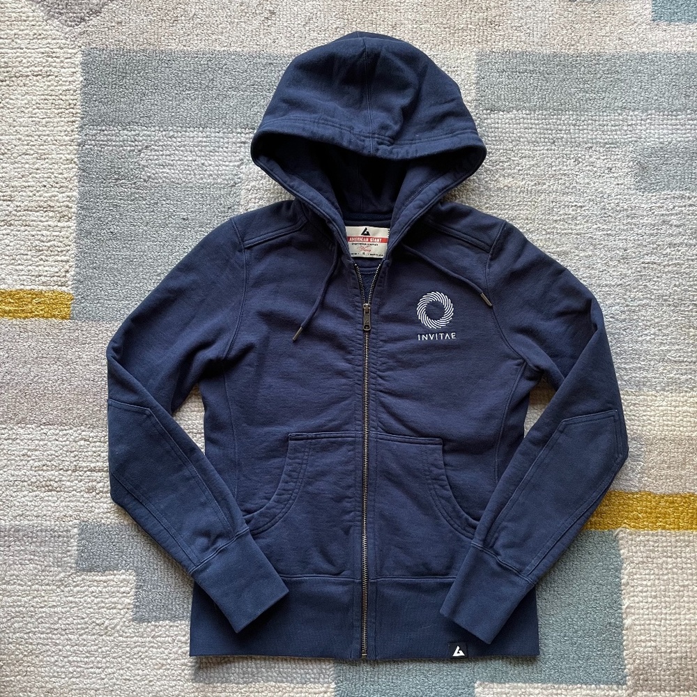 American Giant Classic Full Zip Hoodie Oxford Blue